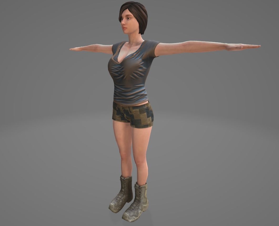 Generic Female Low-poly 3D model_1