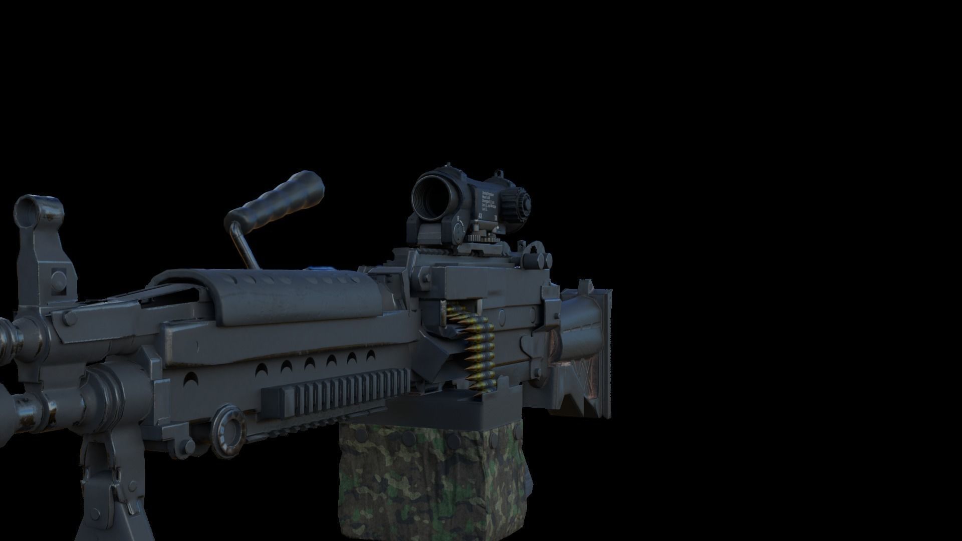 4X-1X Scope Low-poly 3D model_7