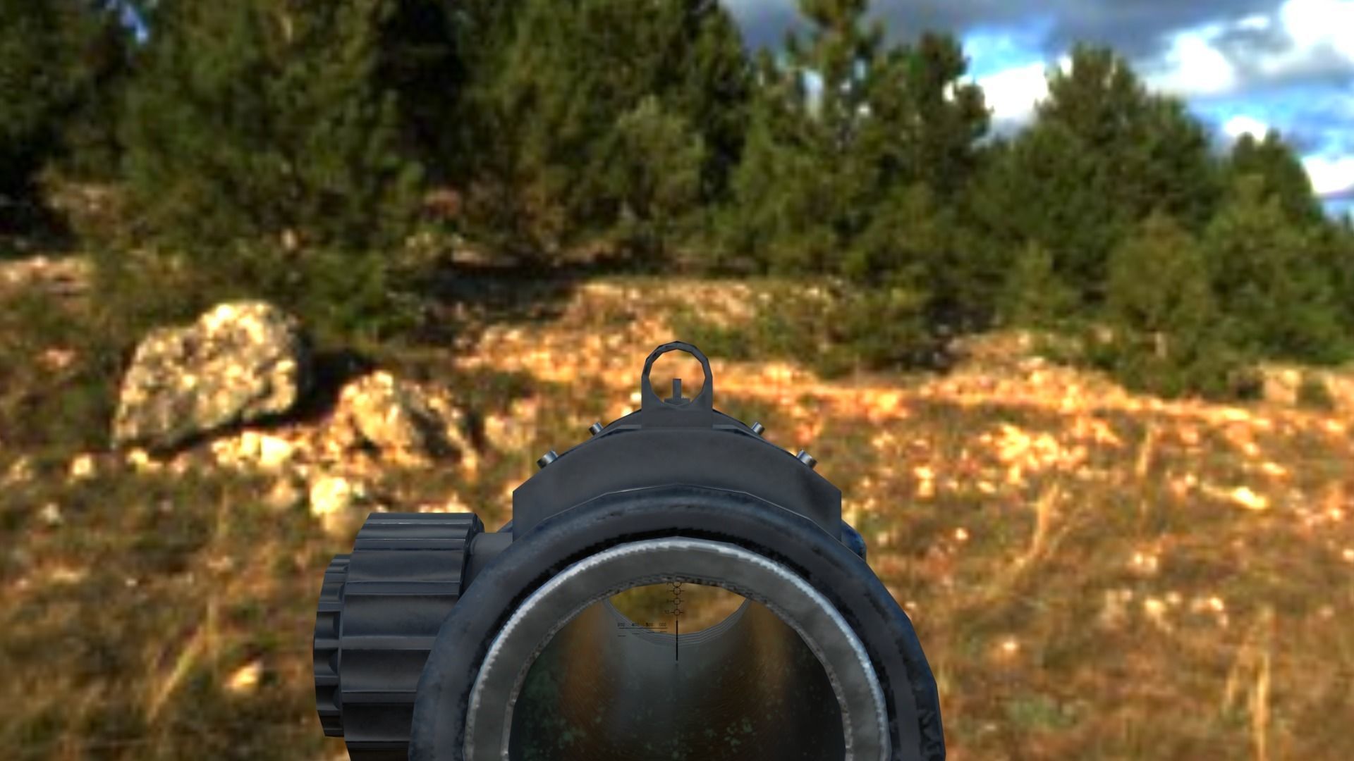 4X-1X Scope Low-poly 3D model_9