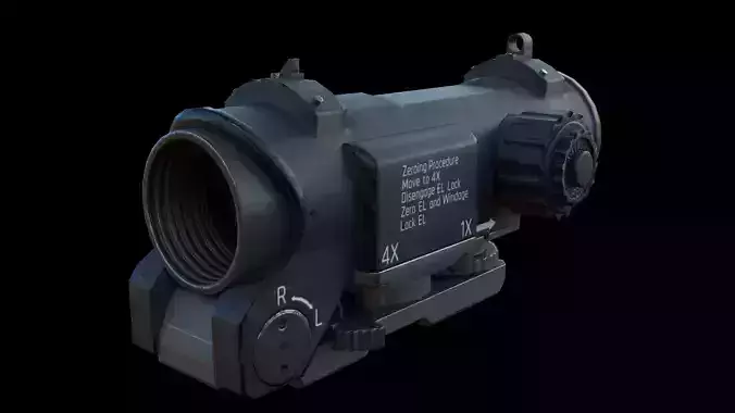4X-1X Scope Low-poly 3D model