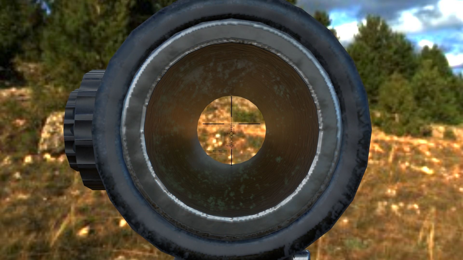 4X-1X Scope Low-poly 3D model_10