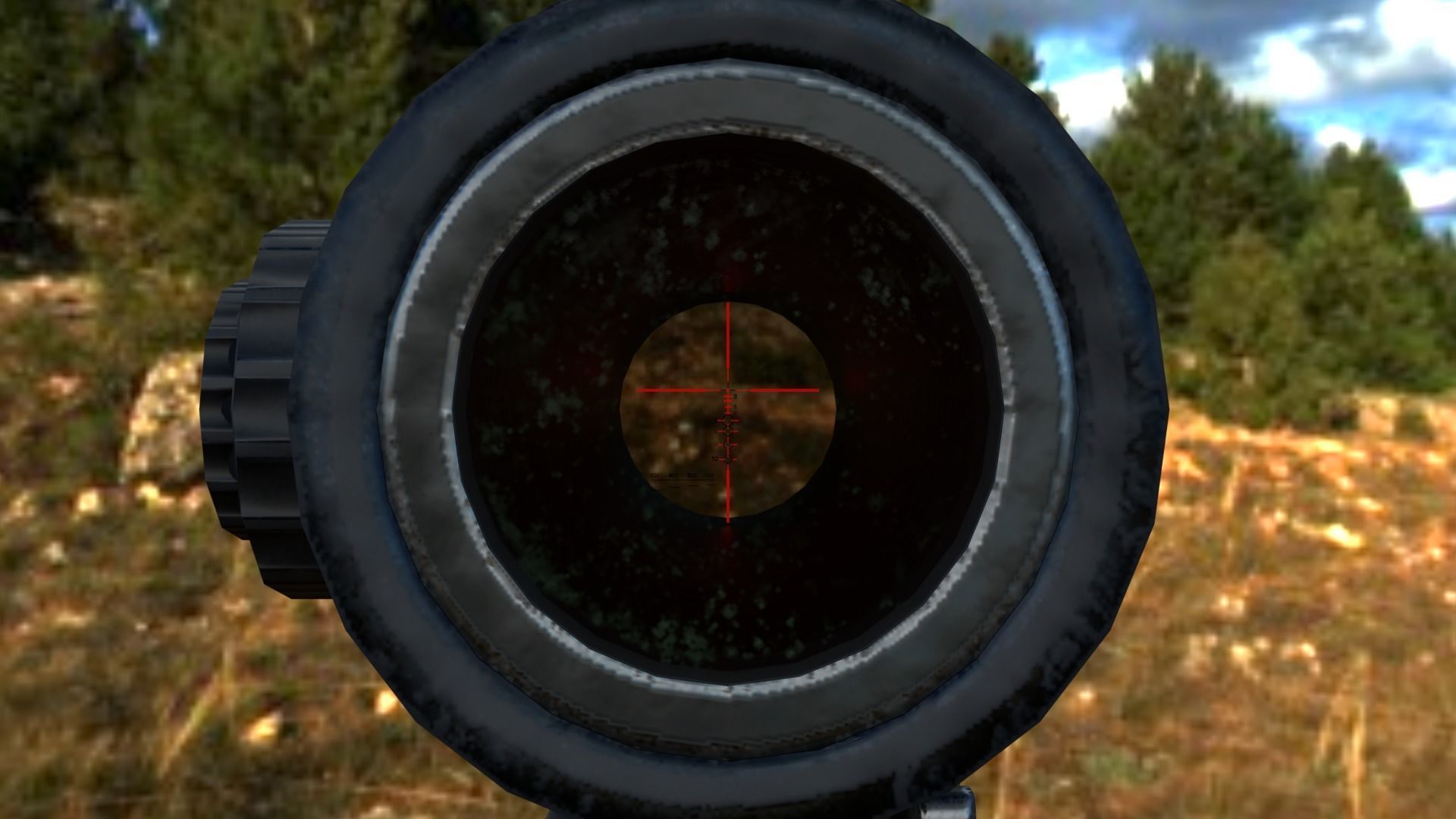 4X-1X Scope Low-poly 3D model_11