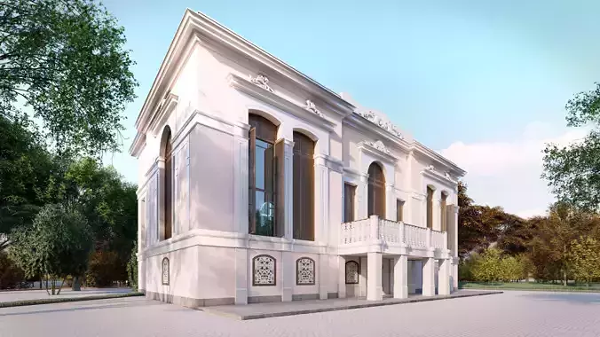 pavilion building in middle of park