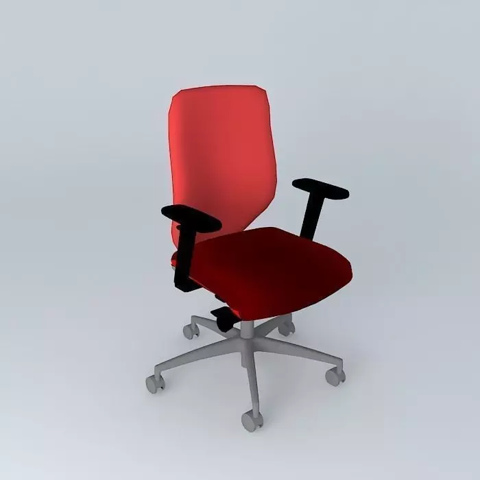 Simple red office chair Free 3D model