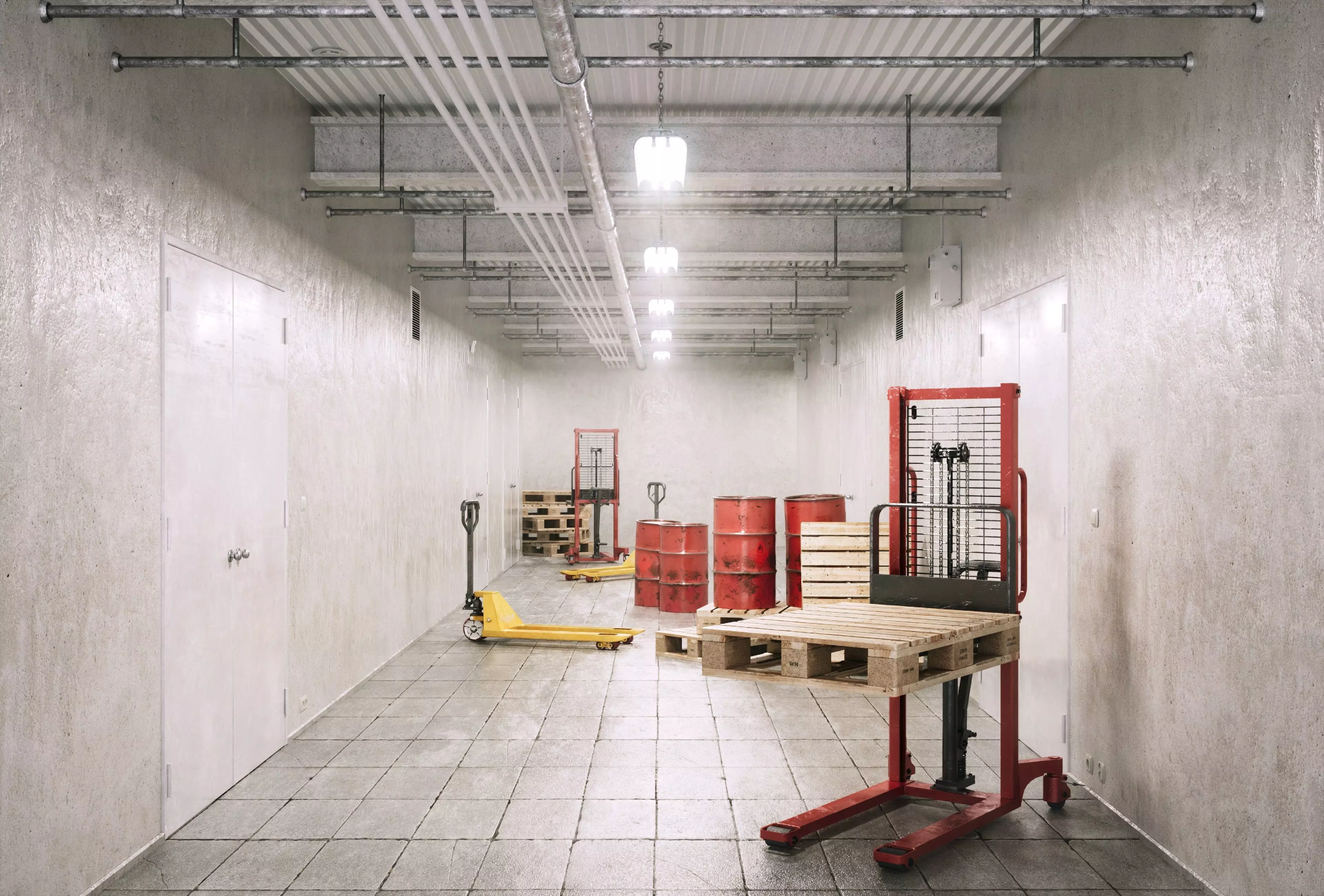 Underground Factory Corridor Low-poly 3D model_0