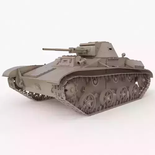 Tank T 60 Soviet Clay VRay 3D model