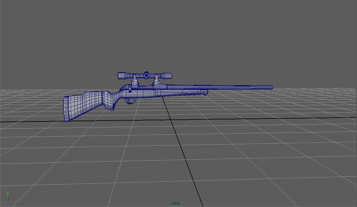 Sniper gun with barrel Low-poly 3D model_13