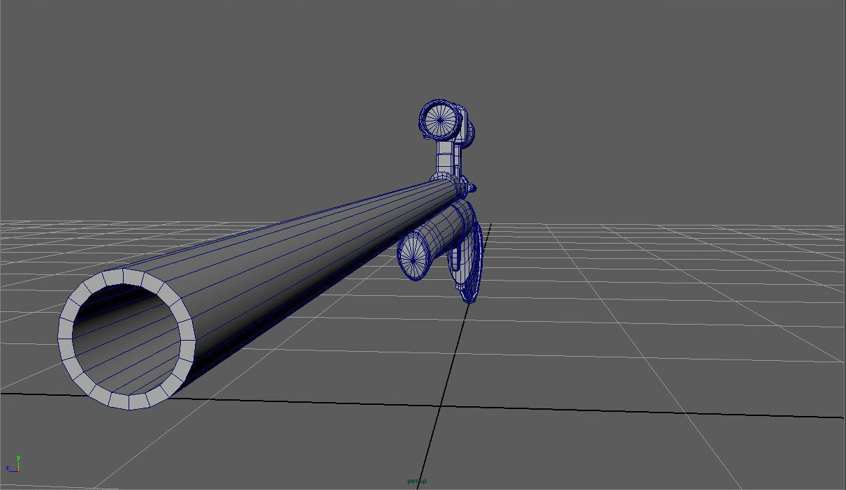 Sniper gun with barrel Low-poly 3D model_5