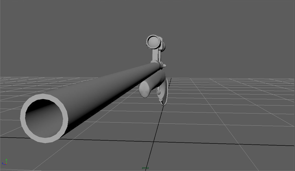 Sniper gun with barrel Low-poly 3D model_16