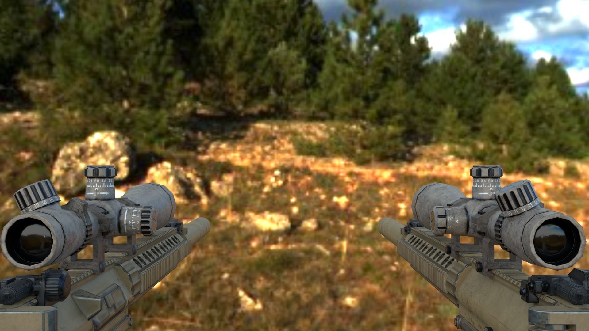 Scope 8X-32X Zoom Low-poly 3D model_5