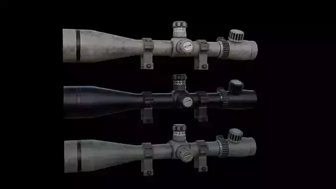 Scope 8X-32X Zoom Low-poly 3D model