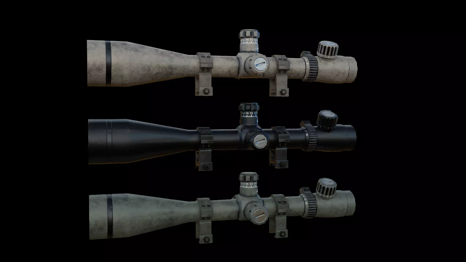 Scope 8X-32X Zoom Low-poly 3D model_0