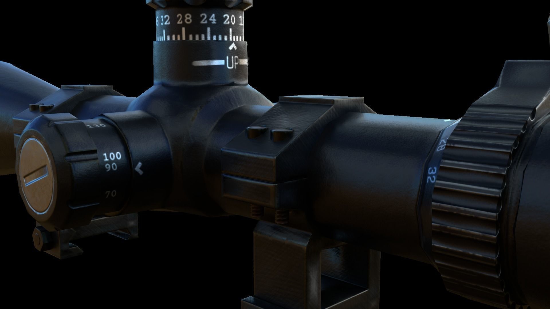 Scope 8X-32X Zoom Low-poly 3D model_3
