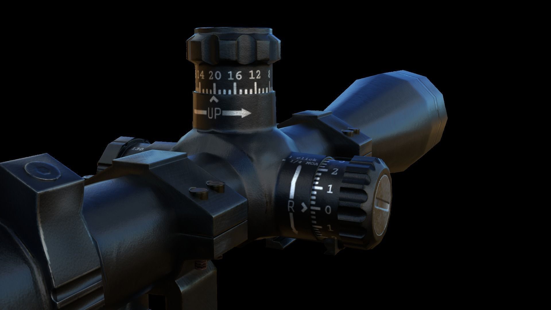 Scope 8X-32X Zoom Low-poly 3D model_2