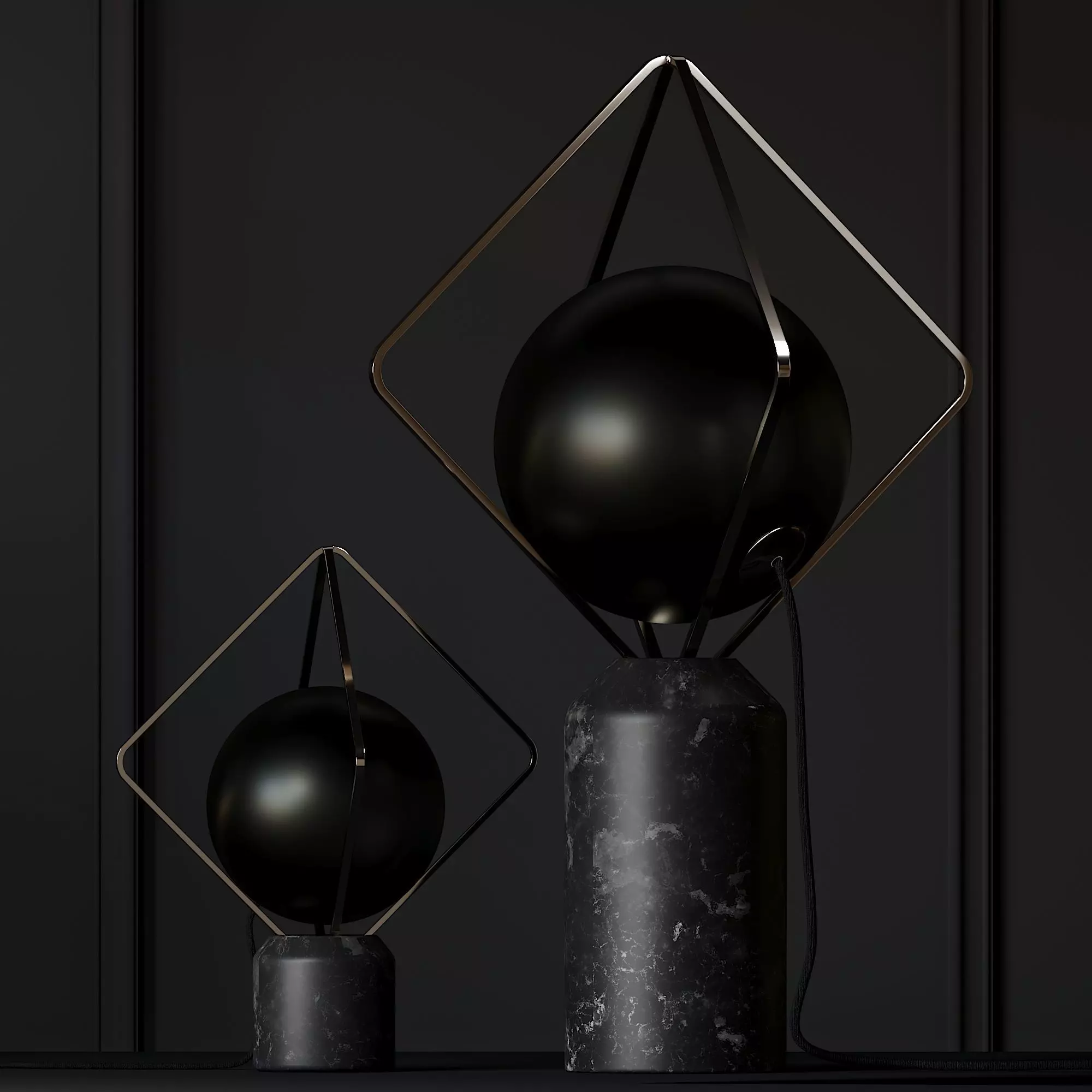 Brokis  Jack OLantern Big and Small - White and Black Marble 3D model_0