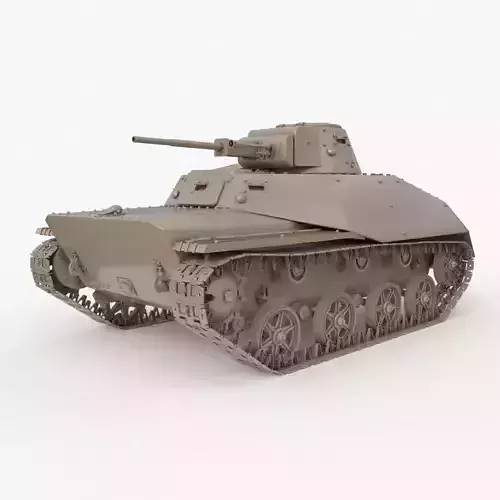 Tank T 40 Soviet Clay VRay 3D model