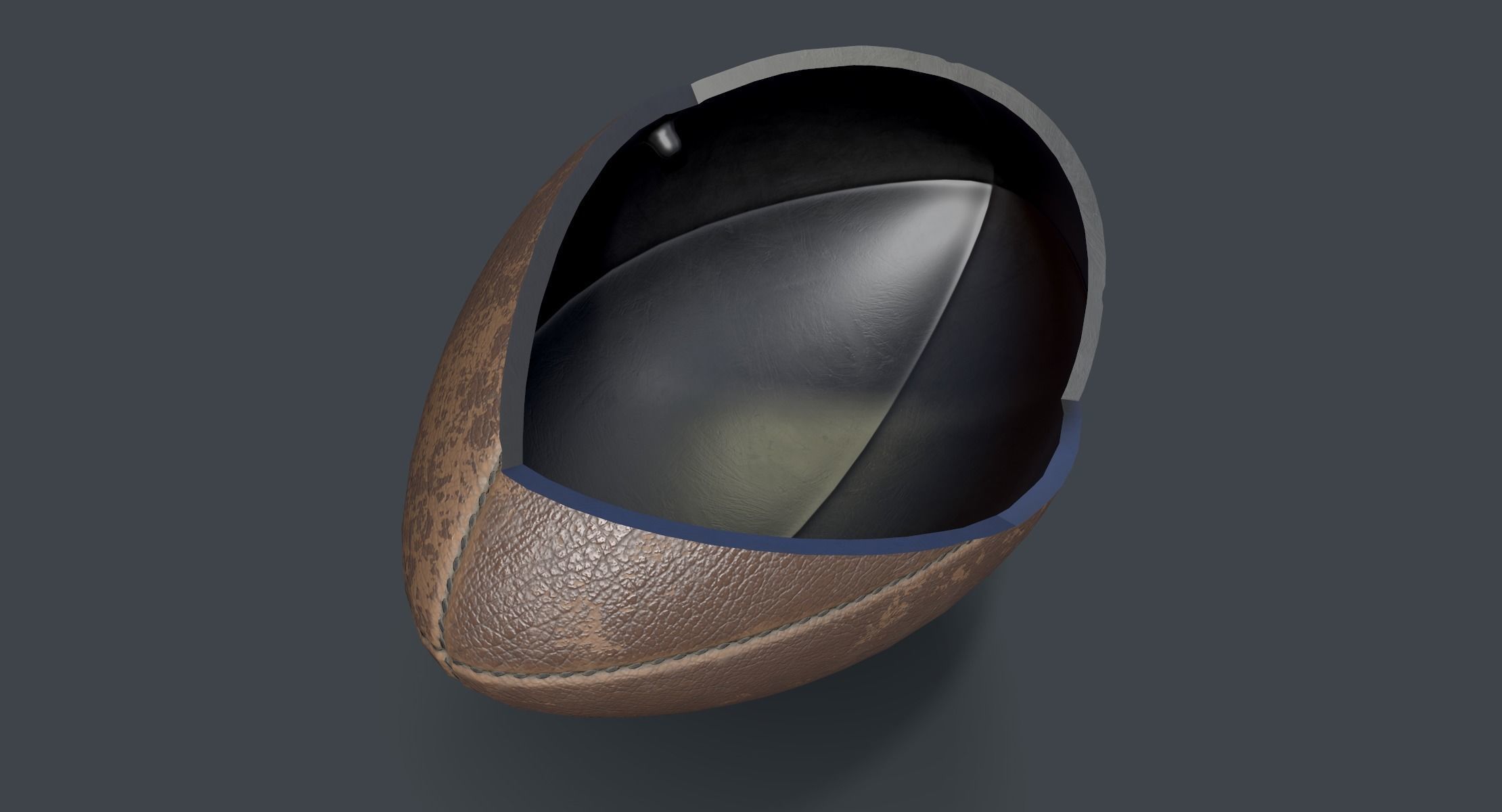 American Football Low-poly 3D model_7