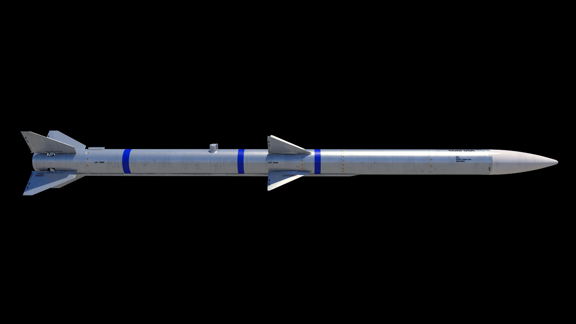 AIM-120A AMRAAM 3D model 3D model_3