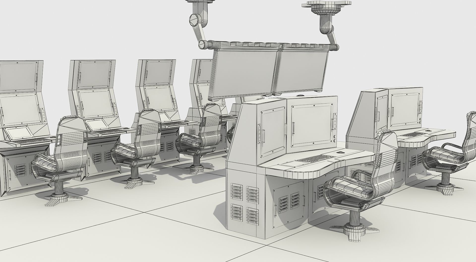 OPERATION AND COMMAND CENTER Low-poly 3D model_1