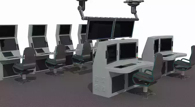 OPERATION AND COMMAND CENTER Low-poly 3D model