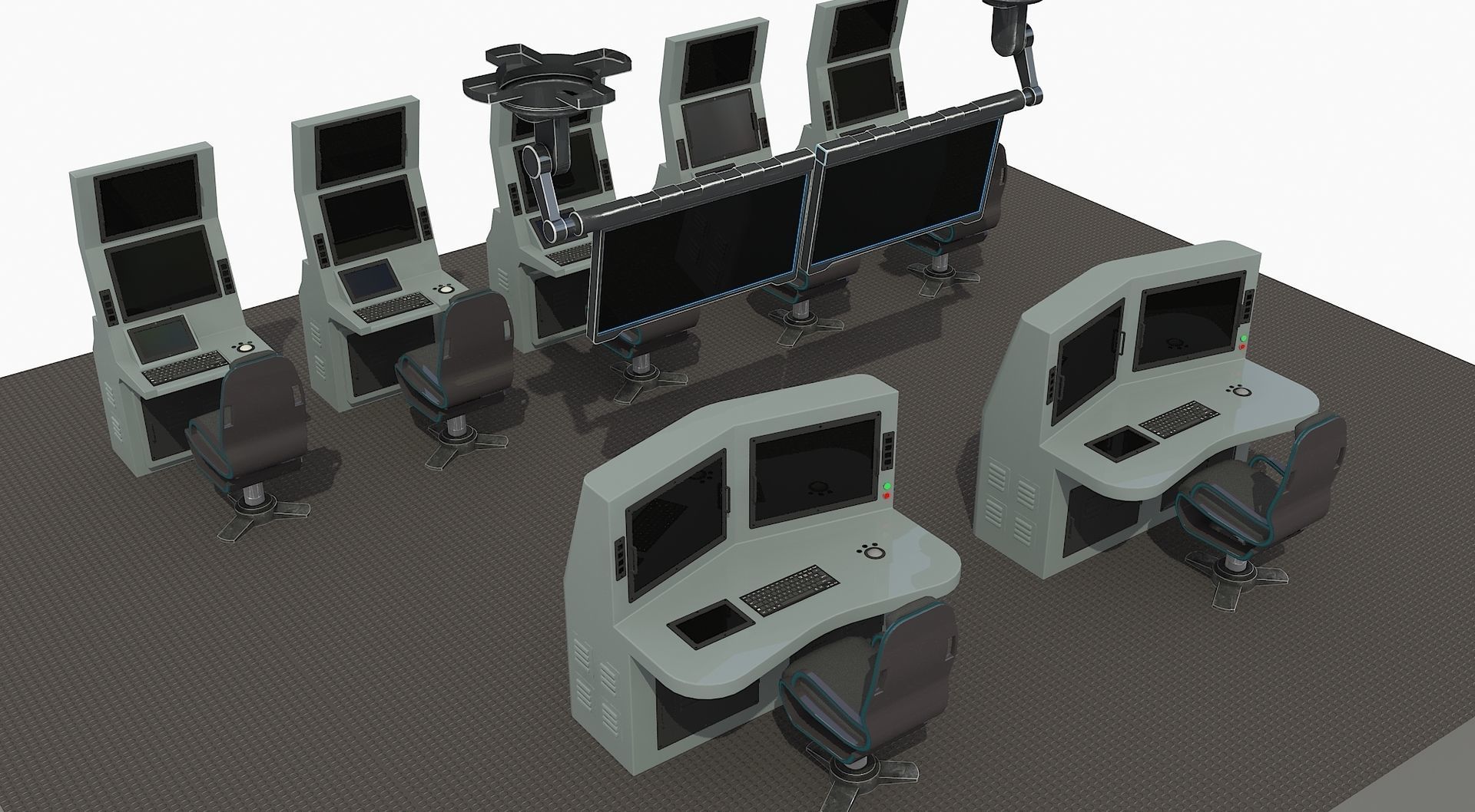 OPERATION AND COMMAND CENTER Low-poly 3D model_2