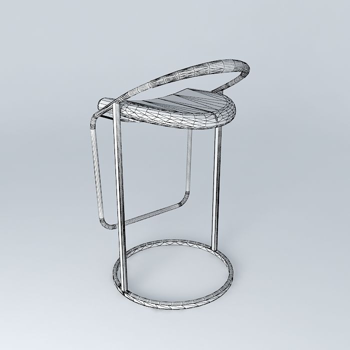 Modern bar stool  Free 3D model_4
