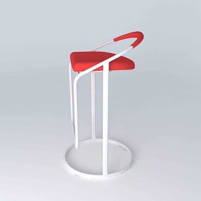 Modern bar stool  Free 3D model_2