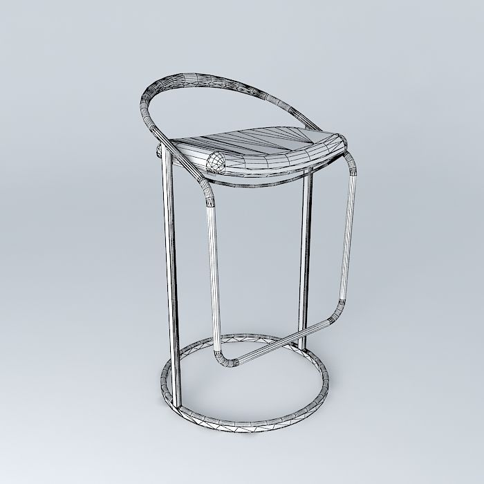 Modern bar stool  Free 3D model_3