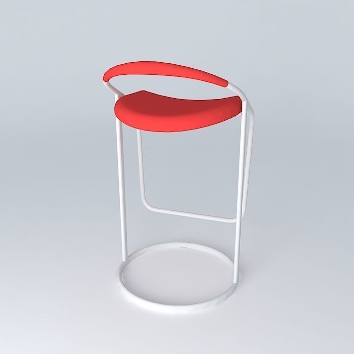 Modern bar stool  Free 3D model_1