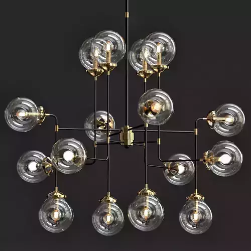 Bistro Globe Clear Glass Chandelier 16