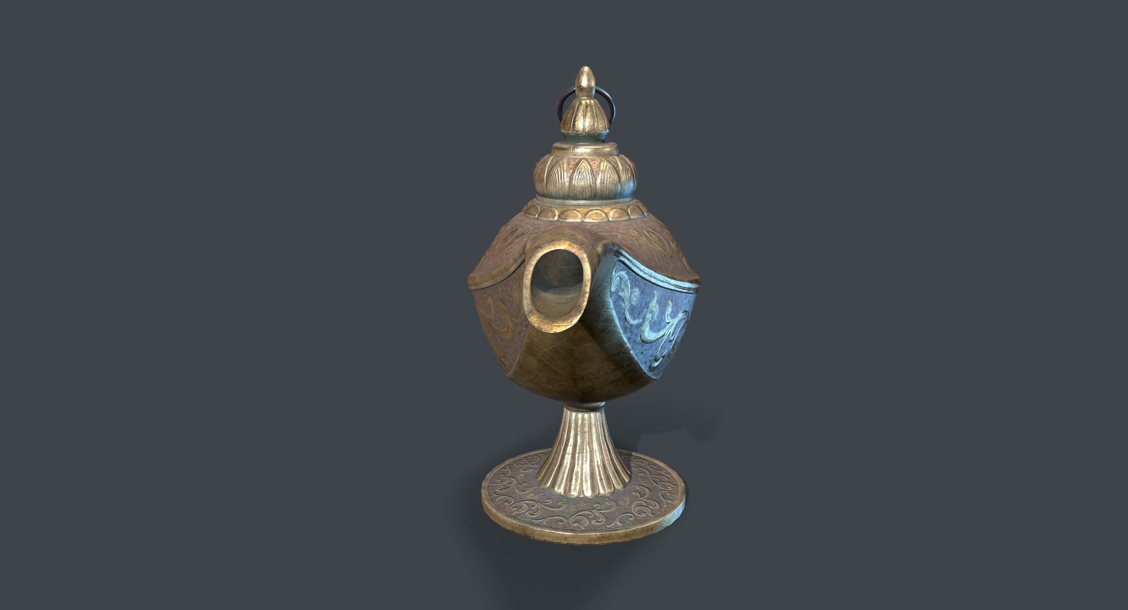 Magic Oil Lamp Lowpoly Low-poly 3D model_5