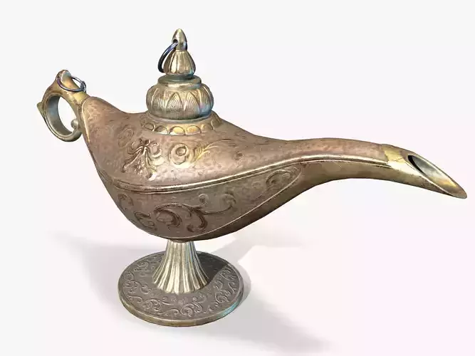 Magic Oil Lamp Lowpoly Low-poly 3D model