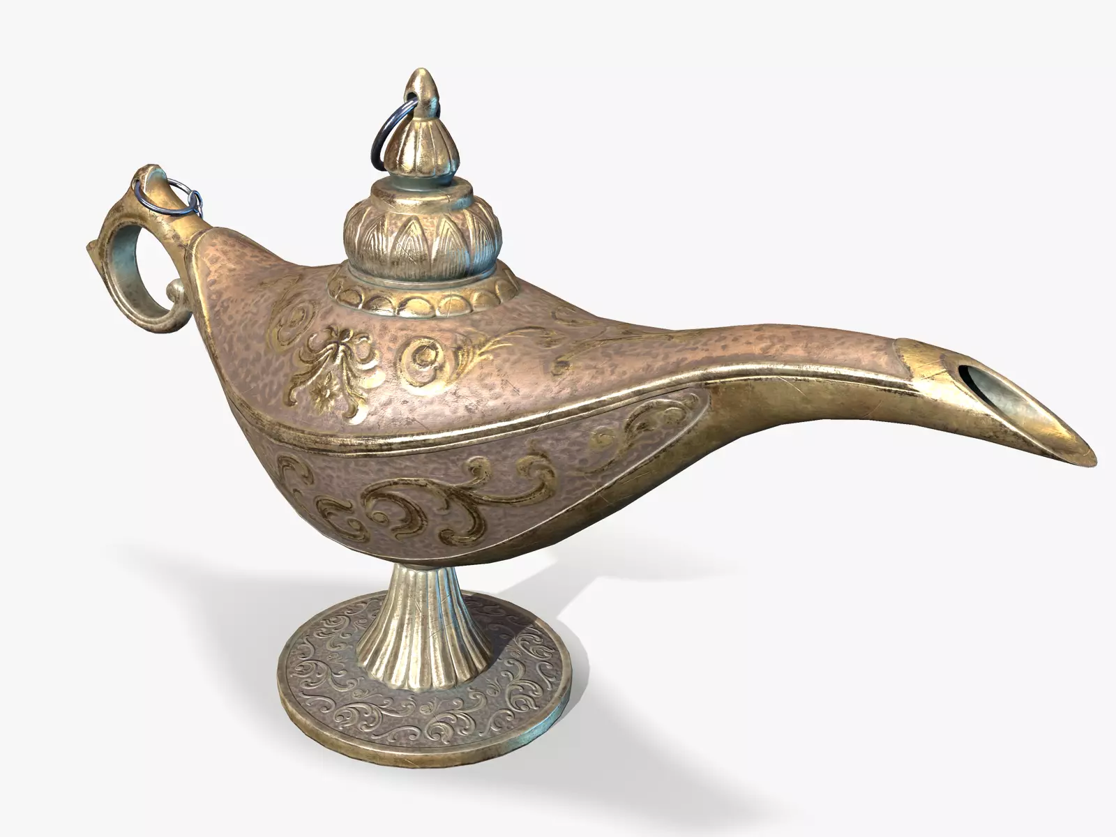 Magic Oil Lamp Lowpoly Low-poly 3D model_0