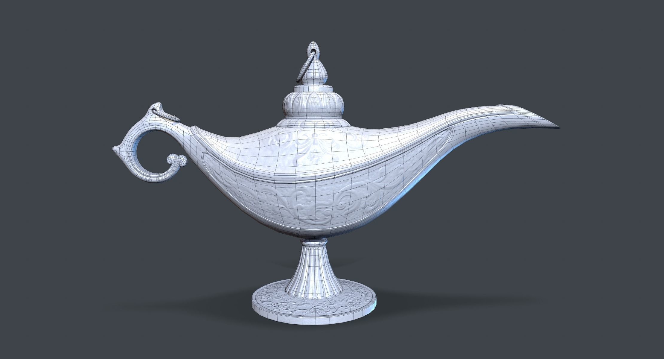 Magic Oil Lamp Lowpoly Low-poly 3D model_6