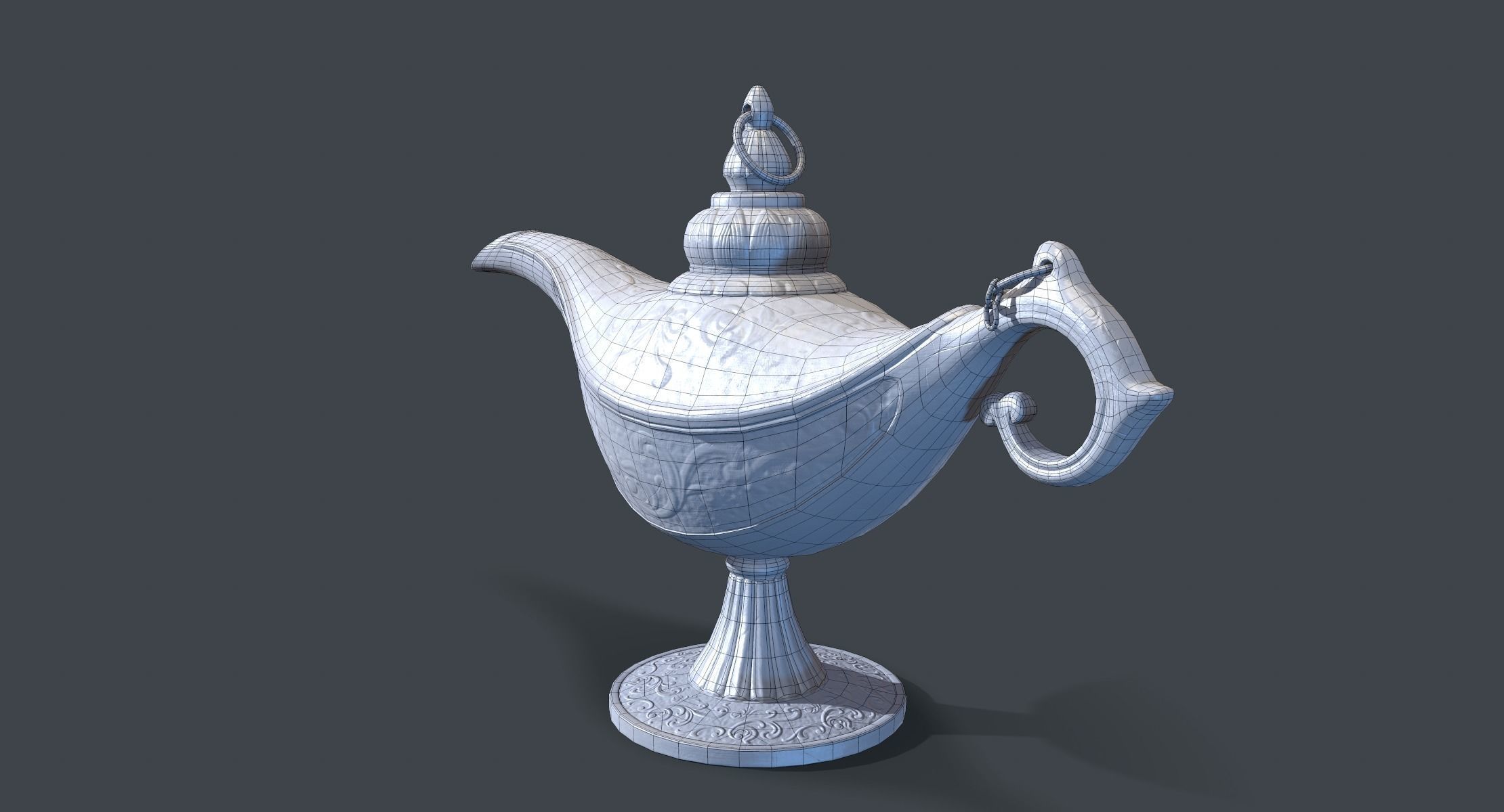 Magic Oil Lamp Lowpoly Low-poly 3D model_8