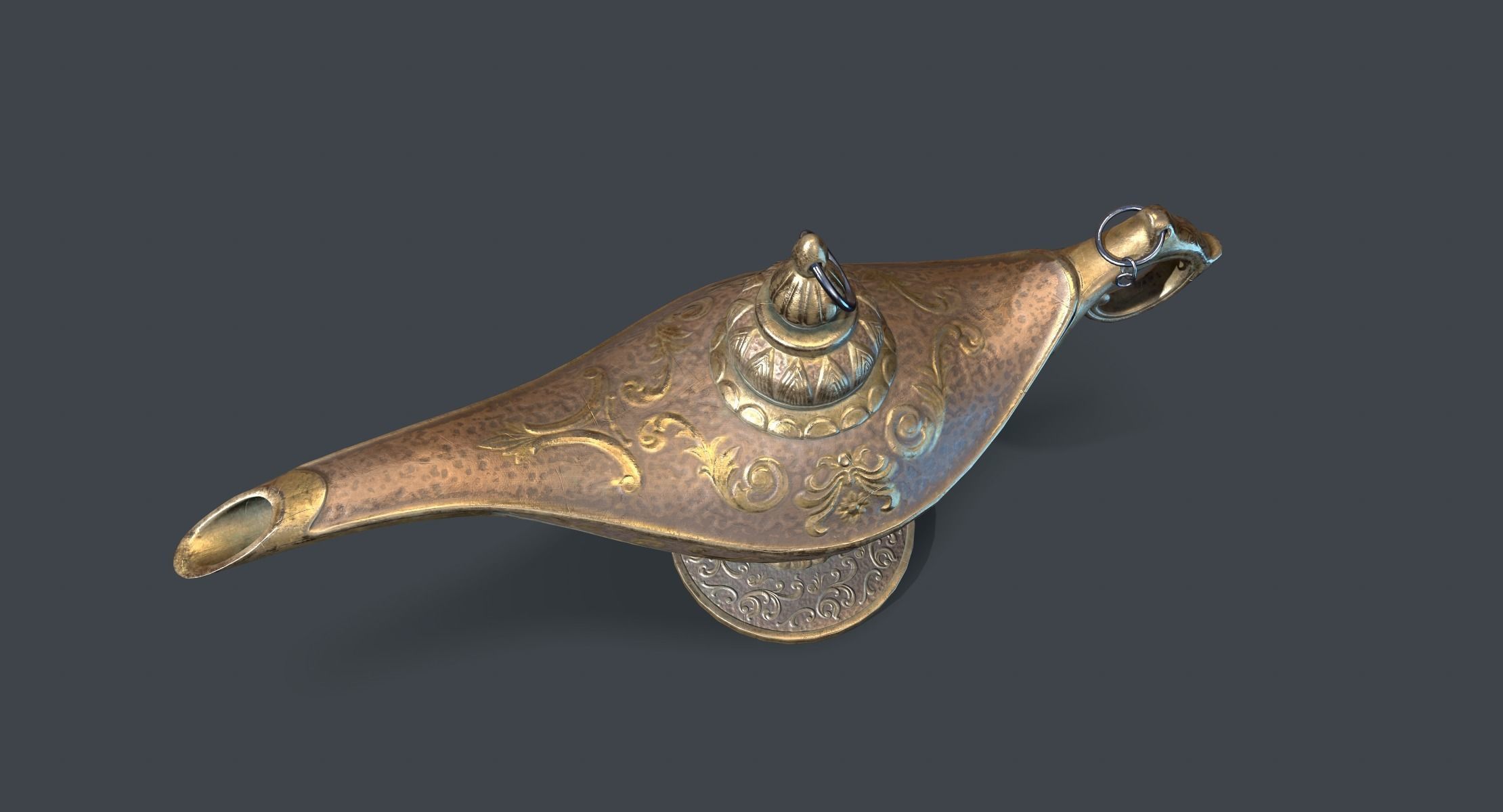 Magic Oil Lamp Lowpoly Low-poly 3D model_4