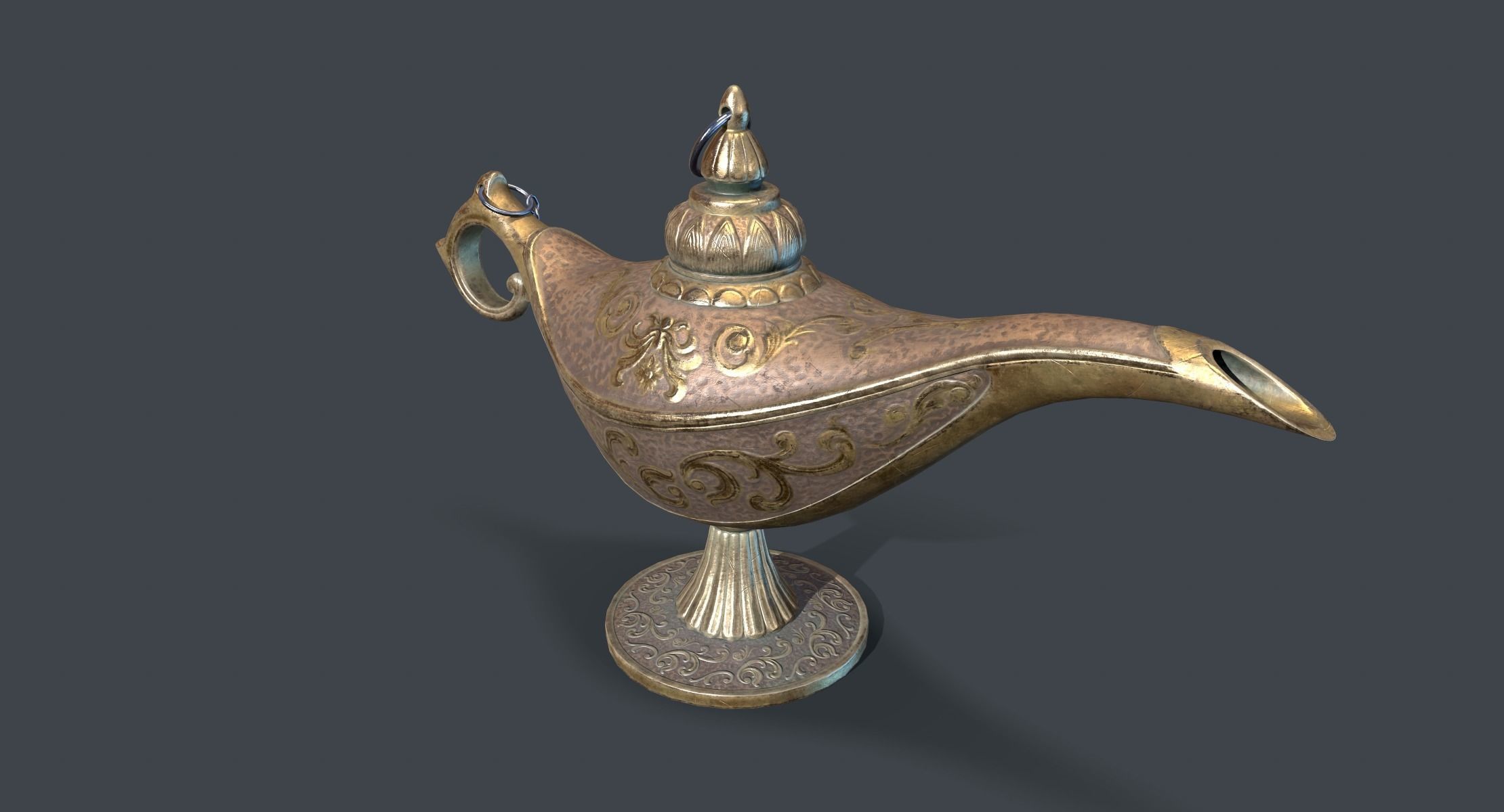 Magic Oil Lamp Lowpoly Low-poly 3D model_1