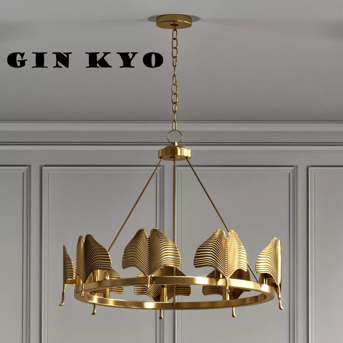 CURREY AND COMPANY GIN KYO CHANDELIER 3D model_0