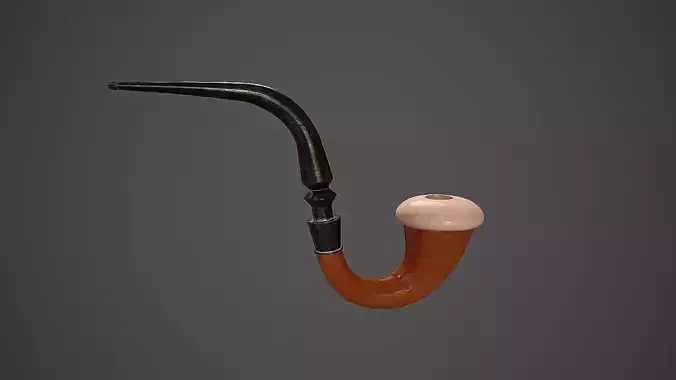 Victorian era pipe tobacco low poly Low-poly 3D model