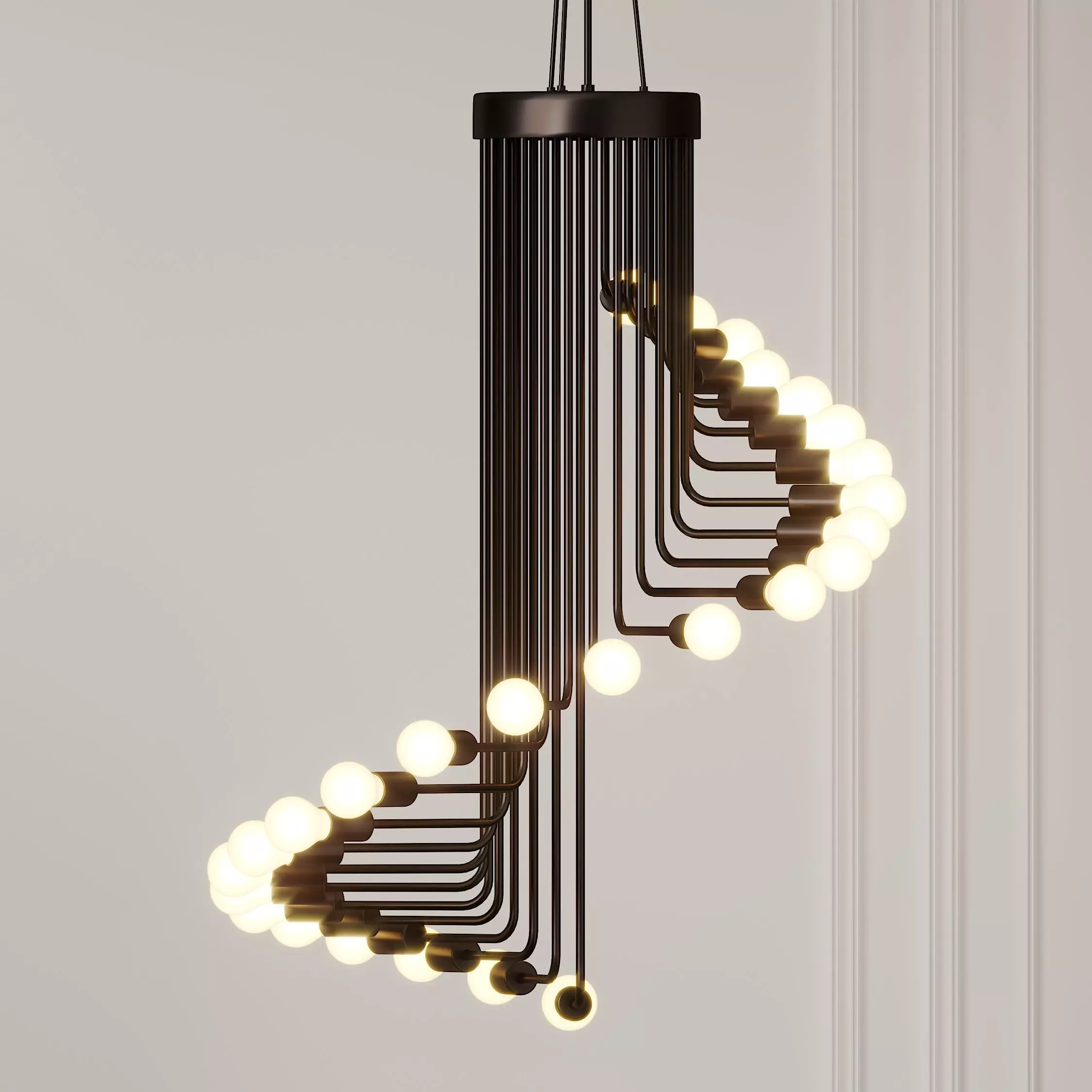 AVA - Modern Nordic Spiral Chandelier 3D model_0