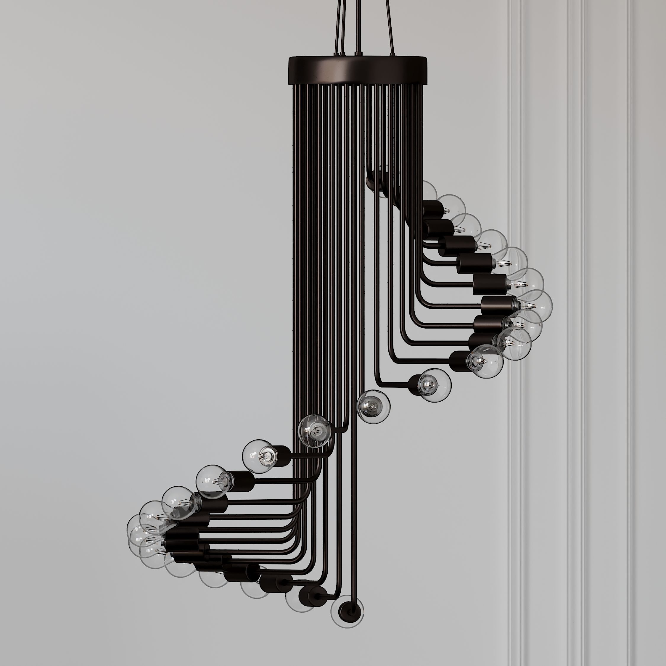 AVA - Modern Nordic Spiral Chandelier 3D model_1