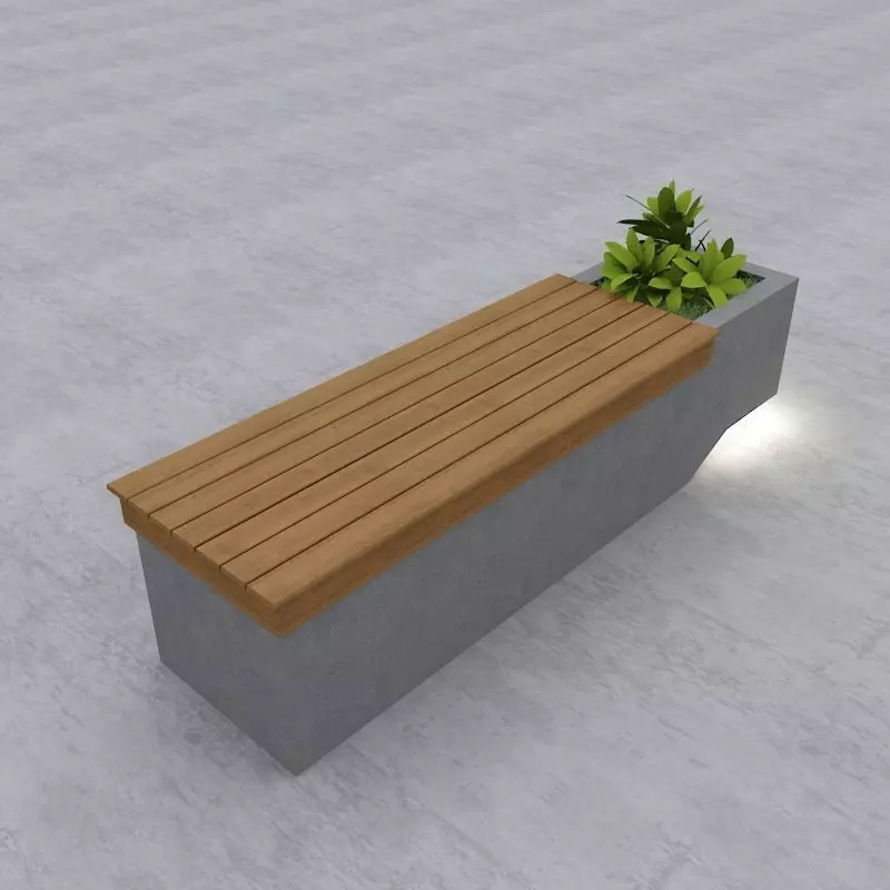 Modern Bench Street and Garden 9 3D model