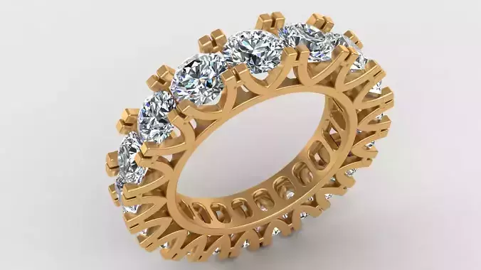 Wedding Round Diamond Gold Ring
