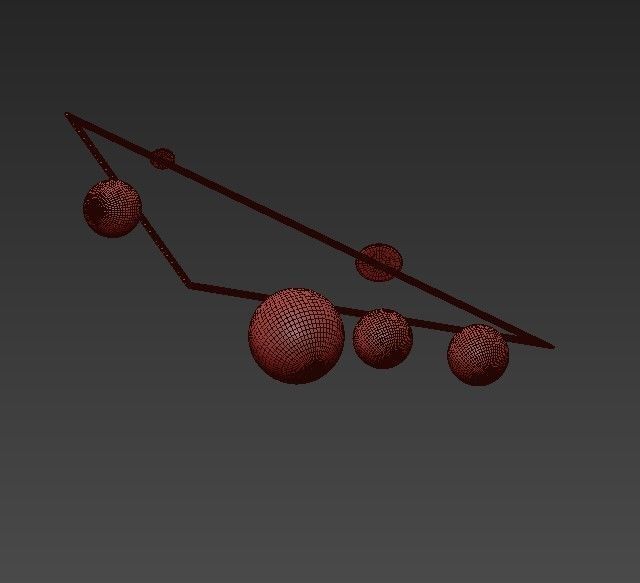 Atelier triangle with balls hanging from it 3D model_3