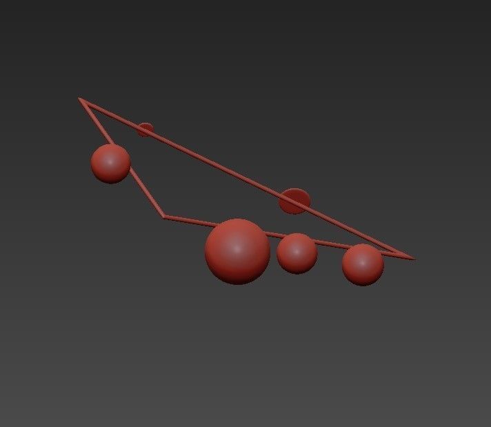 Atelier triangle with balls hanging from it 3D model_2