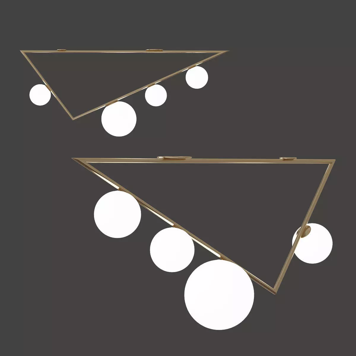 Atelier triangle with balls hanging from it 3D model_0