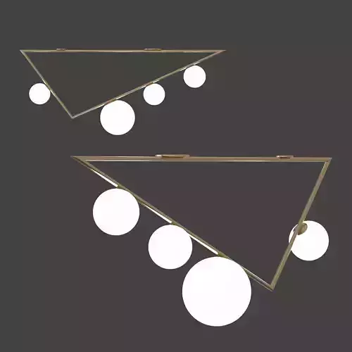 Atelier triangle with balls hanging from it
