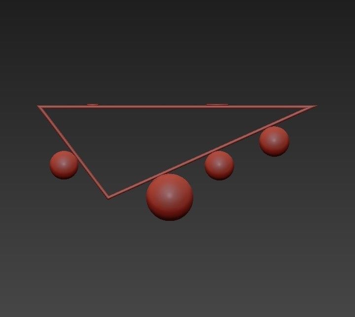 Atelier triangle with balls hanging from it 3D model_1