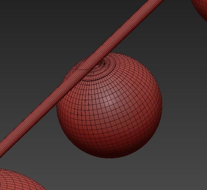 Atelier triangle with balls hanging from it 3D model_5