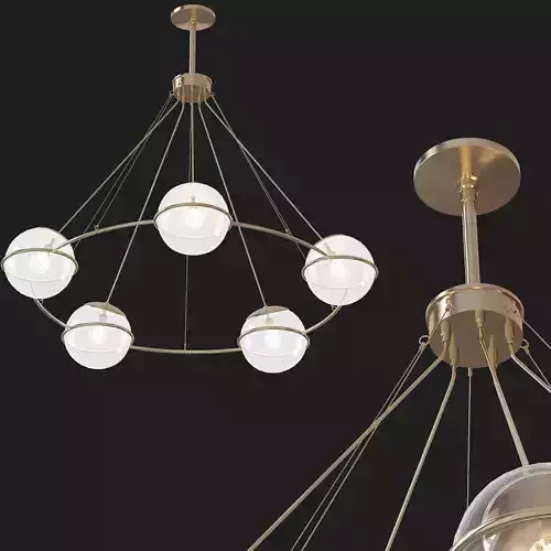 Untitled chandelier with three glass globes